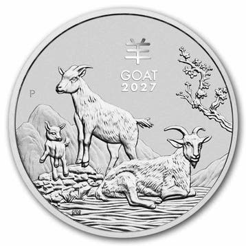 Lunar III - Year of the Goat- 1/2 oz 2027, Postzegels en Munten, Verzenden, Losse munt, Zilver