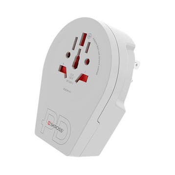 Wereldstekker met USB | Skross | C20PD | Wereld naar Type B, Verzenden, Nieuw
