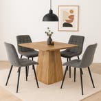 Mangohouten eettafel Mick vierkant 90x90cm, Huis en Inrichting, Verzenden, Vierkant, Nieuw, Industriële meubels