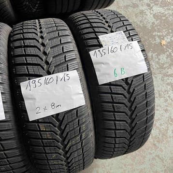 2 x Vredestein Snowtrac 3 195-60-15 Winterbanden 8mm, Gebruikt, 15 inch, Band(en), Personenwagen
