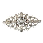 Zonder minimumprijs - Broche Zilver - Diamant - Vintage