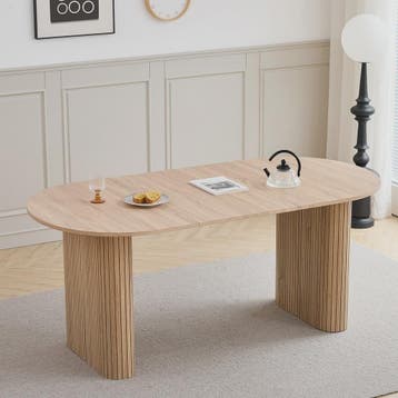 Moderne Ovalen Eettafel met Geflense Poot - 6-8 Personen Hou, Verzenden, Nieuw