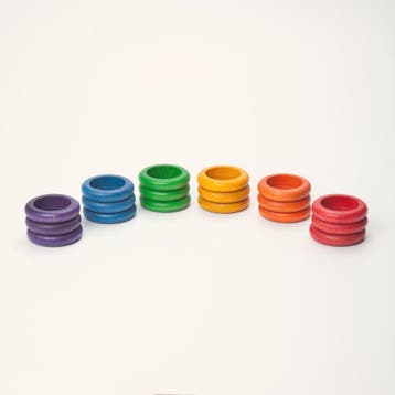Grapat houten ringen regenboogkleur van €15,99 voor €12,79, Ophalen of Verzenden, Nieuw