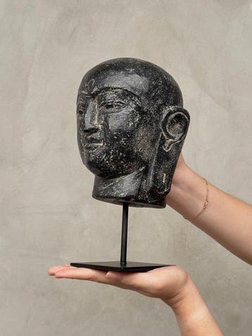 Beeld, NO RESERVE PRICE -C- Stunning Javanese Budha Head on