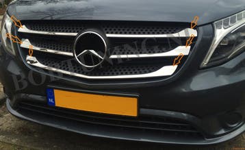 Rvs grill lijsten Mercedes vito w447 2014-2020, Ophalen of Verzenden, Nieuw
