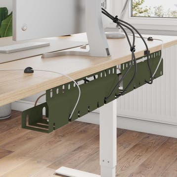 vidaXL Kabelgoot voor onder bureau 2 st Olijfgroen 43 x 9 x, Verzenden, Nieuw