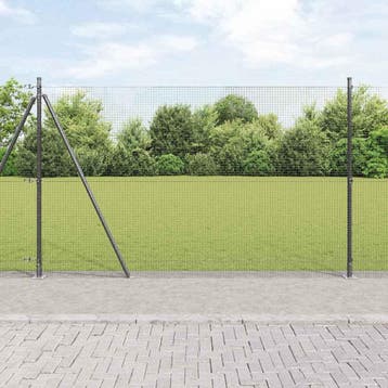 vidaXL gelast draadhek met betonnen voetstuk 25 x 1,4 m, Verzenden, Nieuw, IJzer