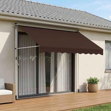 vidaXL Handmatig uitschuifbare luifel Bruin 300 cm, Verzenden, Nieuw