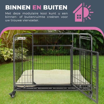 MaxxPet Hondenbench met Plaid - Verrijdbaar - 94x58x70cm, Verzenden, Nieuw