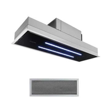 Klarstein Plafond Afzuigkap 90cm RVS 410 m³/u, Ophalen of Verzenden, Refurbished, Inbouw, Wandschouwkap
