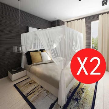 vidaXL Klamboe vierkant met 3 openingen 2 st, Verzenden, Nieuw, Wit