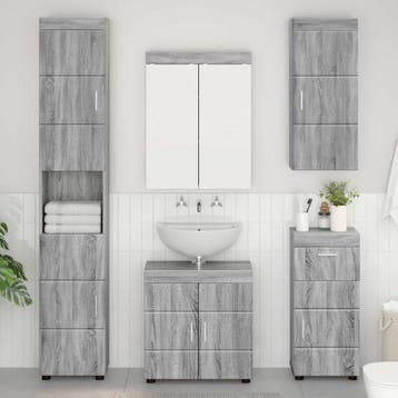 vidaXL Badkamer wandkast TULUM Grijs Sonoma 37 x 24,5 x 86, Verzenden, Nieuw