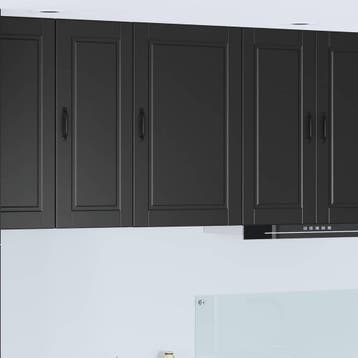 vidaXL Wandkast PORTO Zwart 50 x 31 x 80 cm Bewerkt hout, Verzenden, Nieuw, Zwart