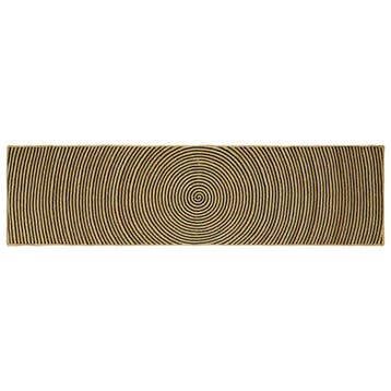 vidaXL Gebied Tapijt Naturel en Zwart 80 x 300 cm Jute, Verzenden, Nieuw, Zwart