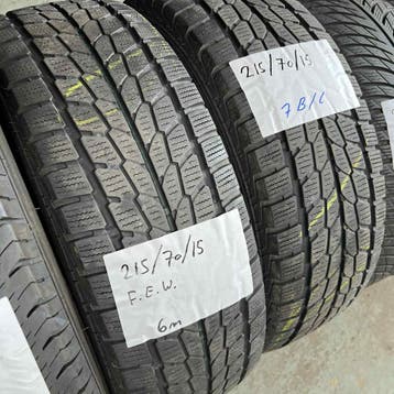 2 x Falken Eurowinter 215-70-15 C Winterbanden 6mm, Auto-onderdelen, Banden en Velgen, 15 inch, Band(en), Bestelwagen, Gebruikt