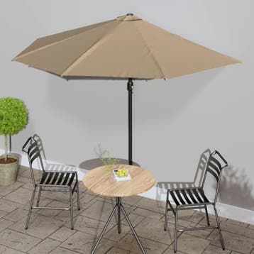 vidaXL Balkonparasol half met aluminium paal 300x155 cm, Verzenden, Nieuw, 3 tot 4 meter