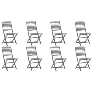 vidaXL Tuinstoelen 8 st inklapbaar massief acaciahout, Tuin en Terras, Tuinstoelen, Verzenden, Nieuw, Hout