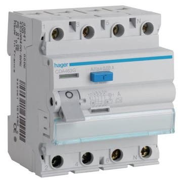 Hager aardlekschakelaar 4-P 63A 30mA CDA463G, Ophalen of Verzenden, Nieuw