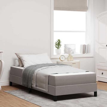 vidaXL Boxspringbed Taupe 90 x 190 cm Stof, Verzenden, Nieuw, Eenpersoons, Stof