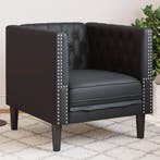 vidaXL Fauteuil Chesterfield-stijl kunstleer zwart, Verzenden, Nieuw, Eenpersoons, Leer