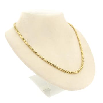 Gouden fantasie schakelcollier (Ketting), Sieraden, Tassen en Uiterlijk, Kettingen, Ophalen of Verzenden, Gebruikt, Goud, Goud