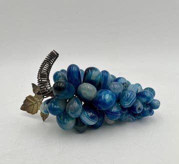 sculptuur, Rare Natural Blue Agate Grape Bunch (415g) -