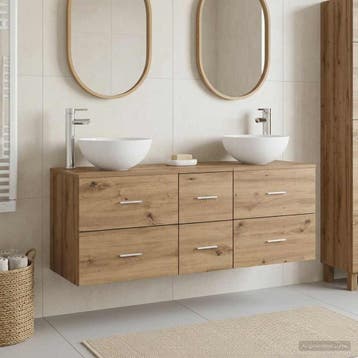 vidaXL Badkamerkastenset 3 st Artisanaal eiken 49,5 x 41 x, Huis en Inrichting, Verzenden, Nieuw