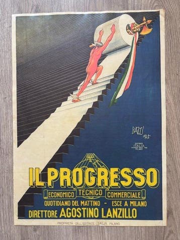 Bazzi - Il Progresso Manifesto pubblicitario storico