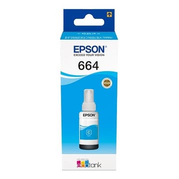 Epson 664 (T6642) inktfles cyaan (origineel), Verzenden, Nieuw, Cartridge, Epson