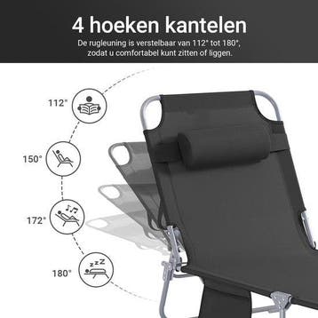 2dekans | SoBuy Opvouwbare Ligstoel, Verstelbare, Ophalen of Verzenden, Zo goed als nieuw