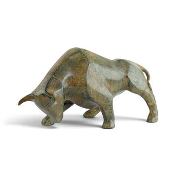 Pierre Chenet (XX-XXI) - sculptuur, Charging Bull in Cubist, Antiek en Kunst