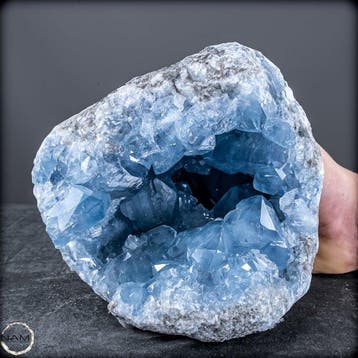 Natuurlijke celestiet-druse uit Madagaskar – Een hemelblauw