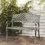 vidaXL Tuinbank 102 cm gietaluminium groen, Tuin en Terras, Verzenden, Nieuw, Aluminium