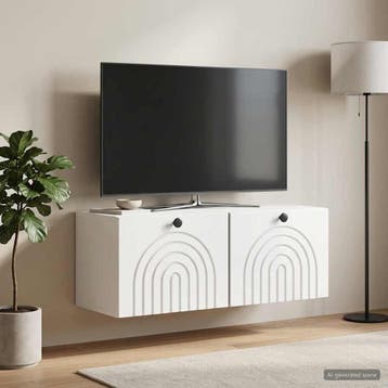 vidaXL Wandbeugel TV-kast Hoogglans Wit 78,5 x 31 x 30 cm, Minder dan 50 cm, Verzenden, Nieuw, Minder dan 100 cm