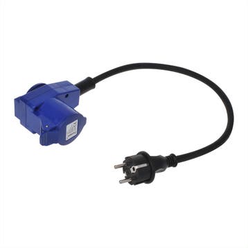 Verloopkabel 40cm  Schuko stekker naar haakse CEE contrastek, Verzenden, Nieuw