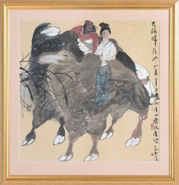 Camel Caravans in the Desert - Zheng Junli - China