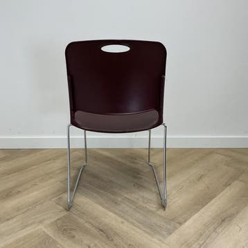 KI Maestro stapelstoel / kantinestoel, kunststof bordeaux -, Huis en Inrichting, Stoelen, Ophalen of Verzenden, Gebruikt, Stof