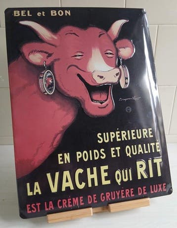La Vache qui Rit - Gedenkplaat La Vache qui Rit - Benjamin, Antiek en Kunst