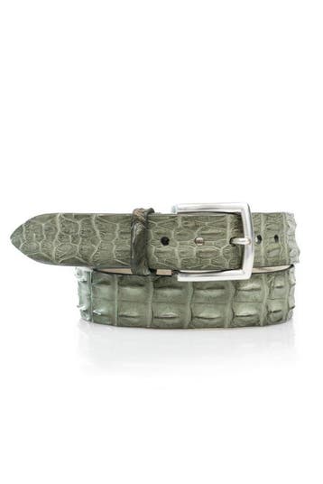Croco leren riem in Bonsai groen NIEUW, Echt leder, Riccamente, Nieuw, Ophalen of Verzenden