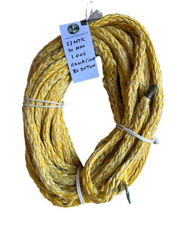 Hawk-Line Touw UHMWPE 27MTR 20MM 30Ton 1 Oog  Meertouw /..., Watersport en Boten, Beroepsscheepvaart, Verzenden, Nieuw