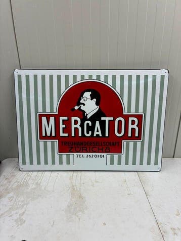 Mercator Zürich – XXL Emaille Reclamebord – Zwitserse, Antiek en Kunst