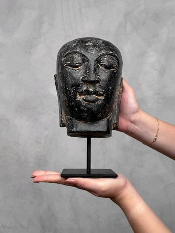 Beeld, NO RESERVE PRICE - C - Javanese Budha Head on a