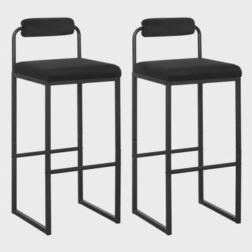 Set van 2 Moderne Keuken Barkrukken met Rugleuning en Voeten, Verzenden, Nieuw