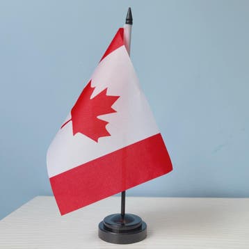 Canada Bureauvlag 14x21cm Polyester - Decoratie Vlaggetje, Verzenden, Nieuw