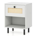 LIVSK Nachtkastje - Handgeweven Rotan Paneel - Dikke Houten, Verzenden, Nieuw