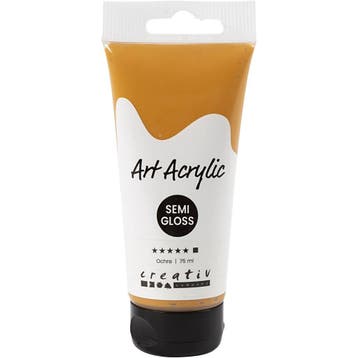 Acryl Verf, semi-glanzend, dekkend, ochre, 75 ml/ 1 fles, Hobby en Vrije tijd, Schilderen, Nieuw