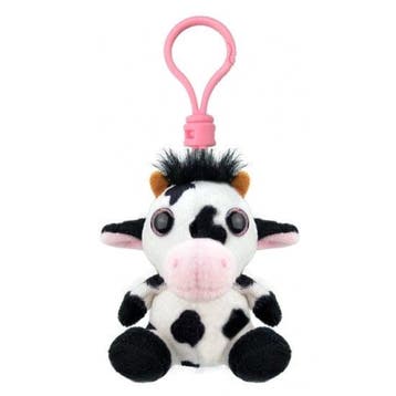 Wild Planet koe sleutelhanger - pluche - 9 cm - koeien, Verzenden, Nieuw