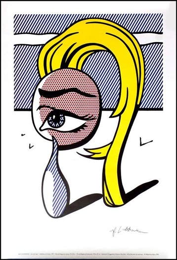 [Signed] Roy Lichtenstein - Girl with Tear I - 1993, Antiek en Kunst
