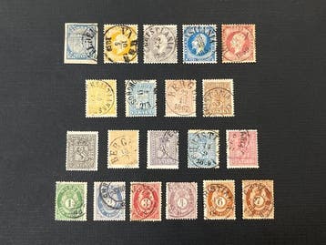 Noorwegen 1855/1875 - Postzegels van Noorwegen gebruikt, Gestempeld
