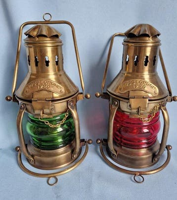 Navigation lamp (2) - Ross London 1920 - Messing